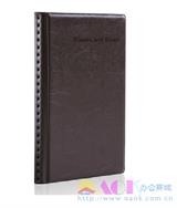 得力 攤開式名片冊 90袋180名<棕色>