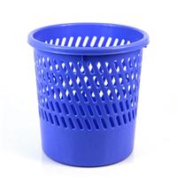 得力 圓形塑料紙簍 直徑26cm<藍色>